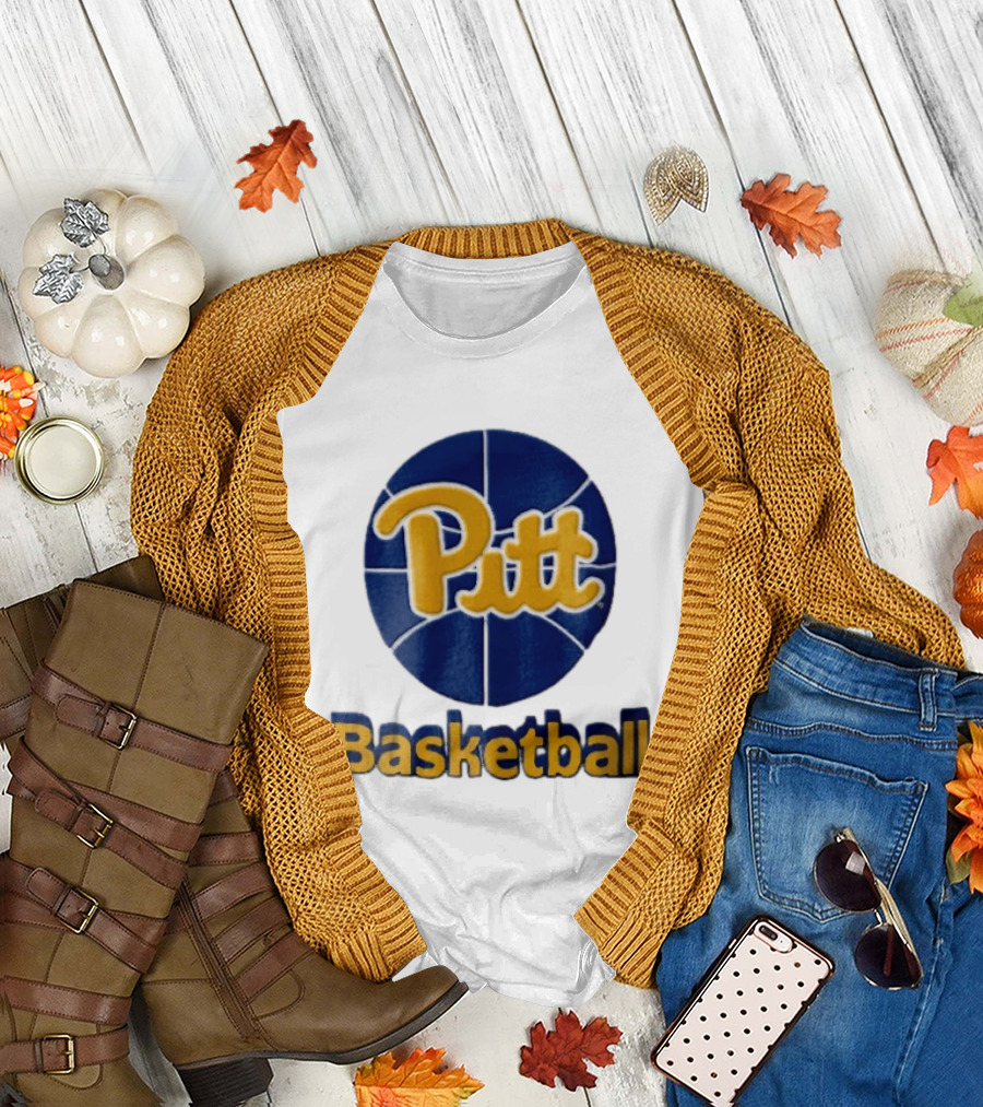 Pittsburgh Panthers Pitt Basketball Blue Sphere Yellow Script NCAA 3D T-Shirt