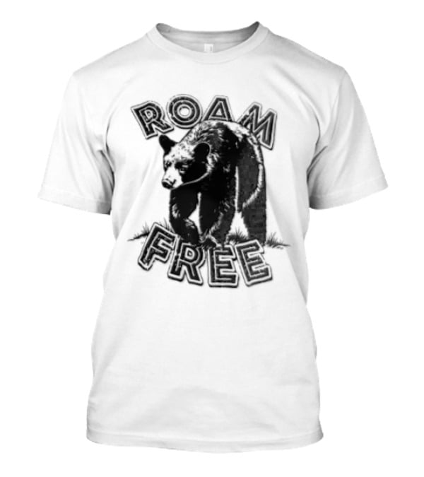 Roam Free Black Bear Distressed Walking Grass T-Shirt