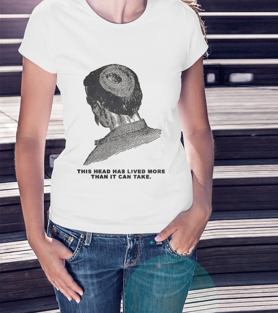 This Head Has Lived More Than It Can Take Vintage Woodcut T-Shirt