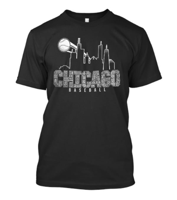 Chicago Skyline Baseball Windy City Searchlight T-Shirt