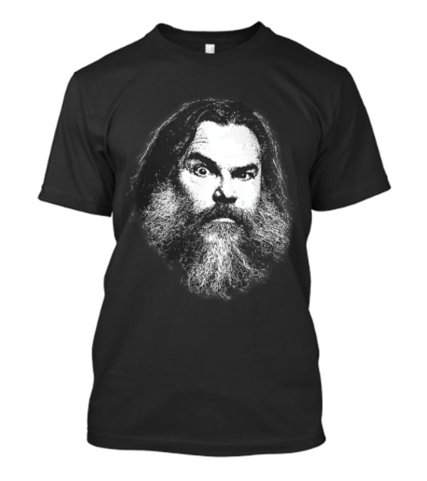 Jack Black High Contrast Monochromatic Stencil Beard Wide Eye Expression T-Shirt