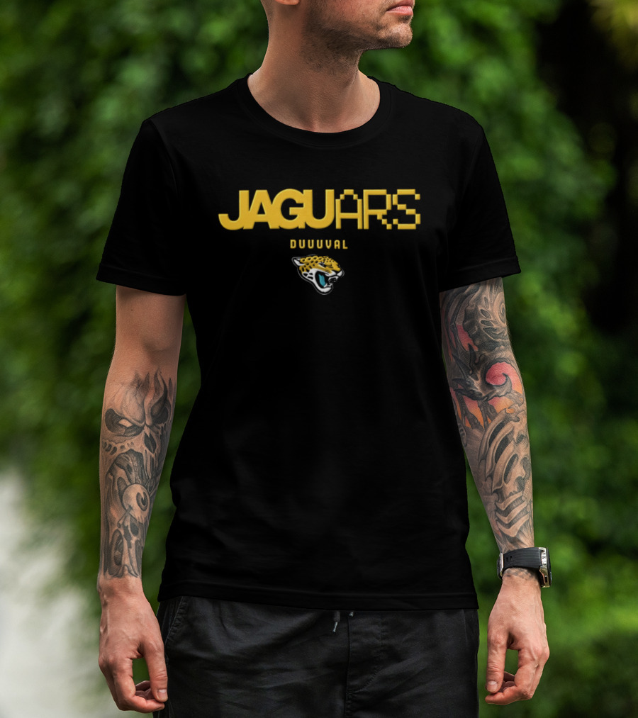 Jacksonville Jaguars Duuuval Pixel Art Jaguars Head T-Shirt