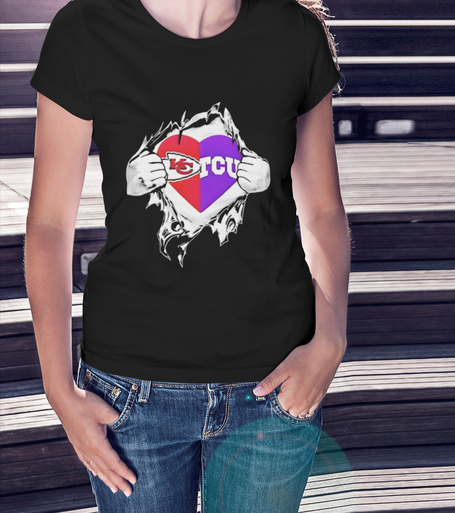 Kansas City Chiefs TCU Horned Frogs Heart Inside Me T-Shirt