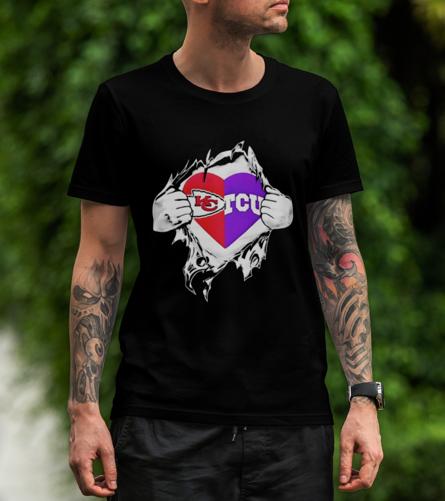 Kansas City Chiefs TCU Horned Frogs Heart Inside Me T-Shirt