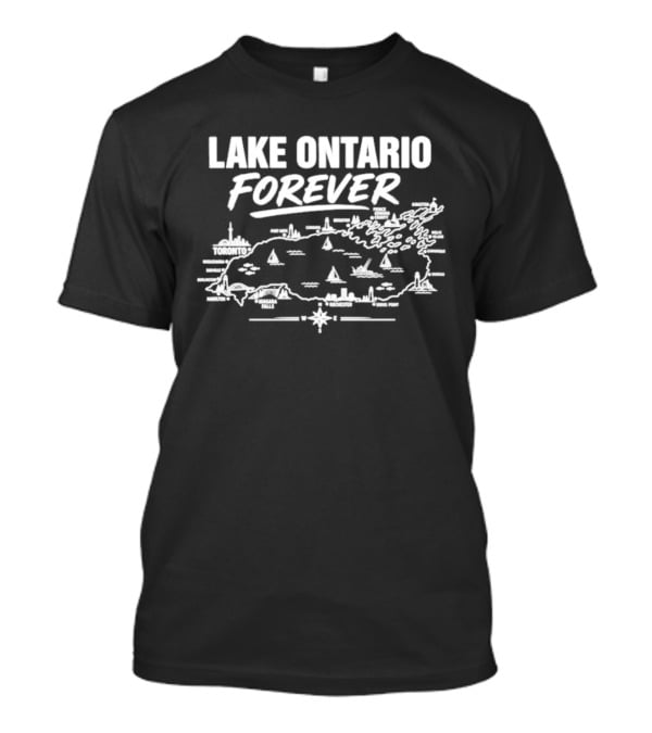 Lake Ontario Forever Map Sailboats 2026 T-Shirt