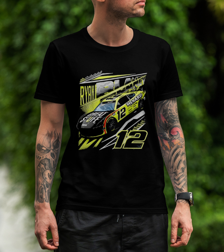 Ryan Blaney Number 12 Menards Great Stuff NASCAR Team Penske T-Shirt