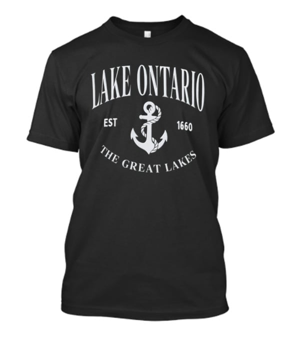 Lake Ontario The Great Lakes Est 1660 Anchor T-Shirt