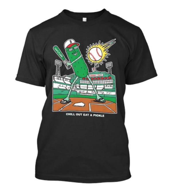Grillo's Pickles Fenway Park Baseball Chill Out Eat A Pickle T-Shirt