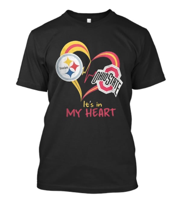 Pittsburgh Steelers Ohio State Buckeyes It's In My Heart EKG Pulse Line T-Shirt