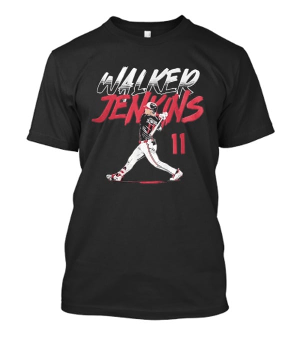 Walker Jenkins 11 Minnesota Twins MLB Baseball Batter Swinging Bat Brush T-Shirt