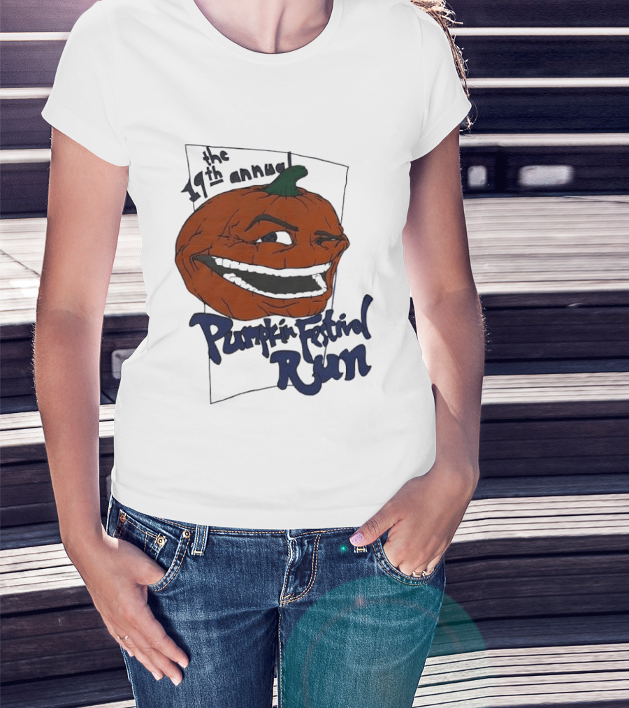 19th Annual The Pumpkin Festival Run Halloween Event Laughing Pumpkin T-Shirt