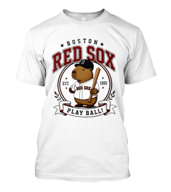Boston Red Sox Capybara Play Ball Est 1901 Baseball MLB T-Shirt