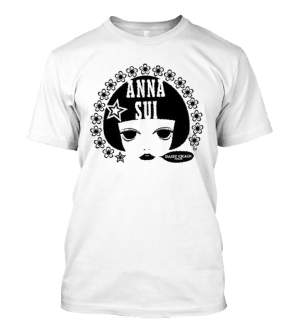 Anna Sui Daisy Chains Iconic Face Floral Circle T-Shirt