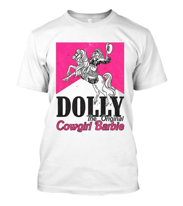 Dolly The Original Cowgirl Barbie Pink Riding Horse T-Shirt