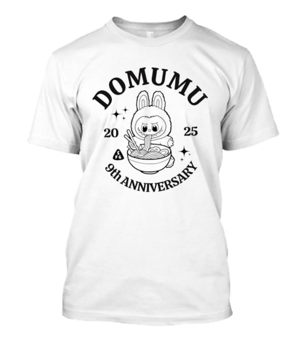Domumu 9th Anniversary 2025 Bunny With Noodles And Stars T-Shirt