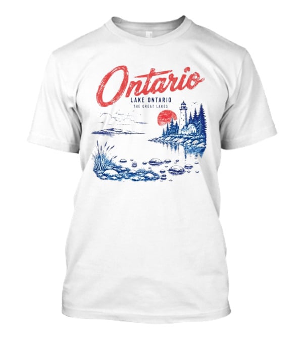 Ontario Lake Ontario The Great Lakes Lighthouse Scene T-Shirt