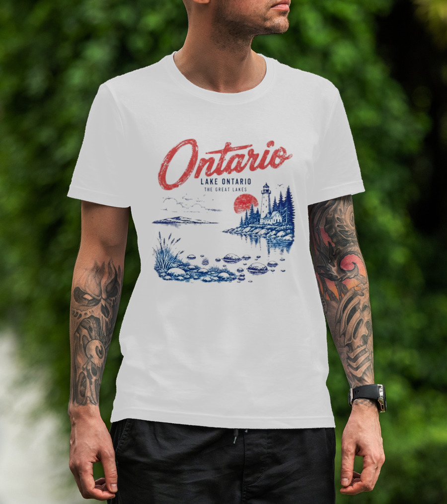 Ontario Lake Ontario The Great Lakes Lighthouse Scene T-Shirt
