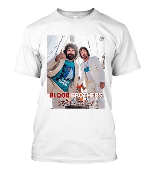 Blood Brothers Mick Foley Terry Funk Sailboat 80s Style Japanese T-Shirt