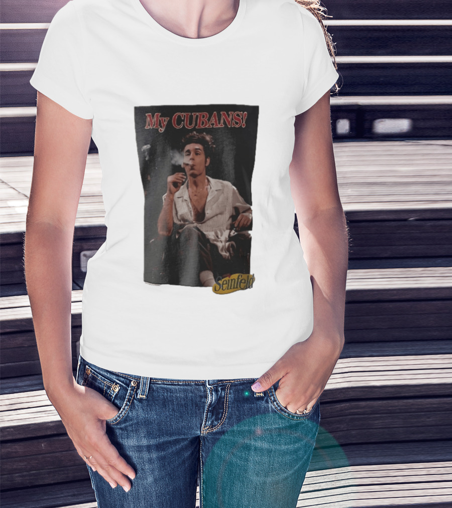 Seinfeld My Cubans Cosmo Kramer Smoking Cigar In Leather Chair T-Shirt