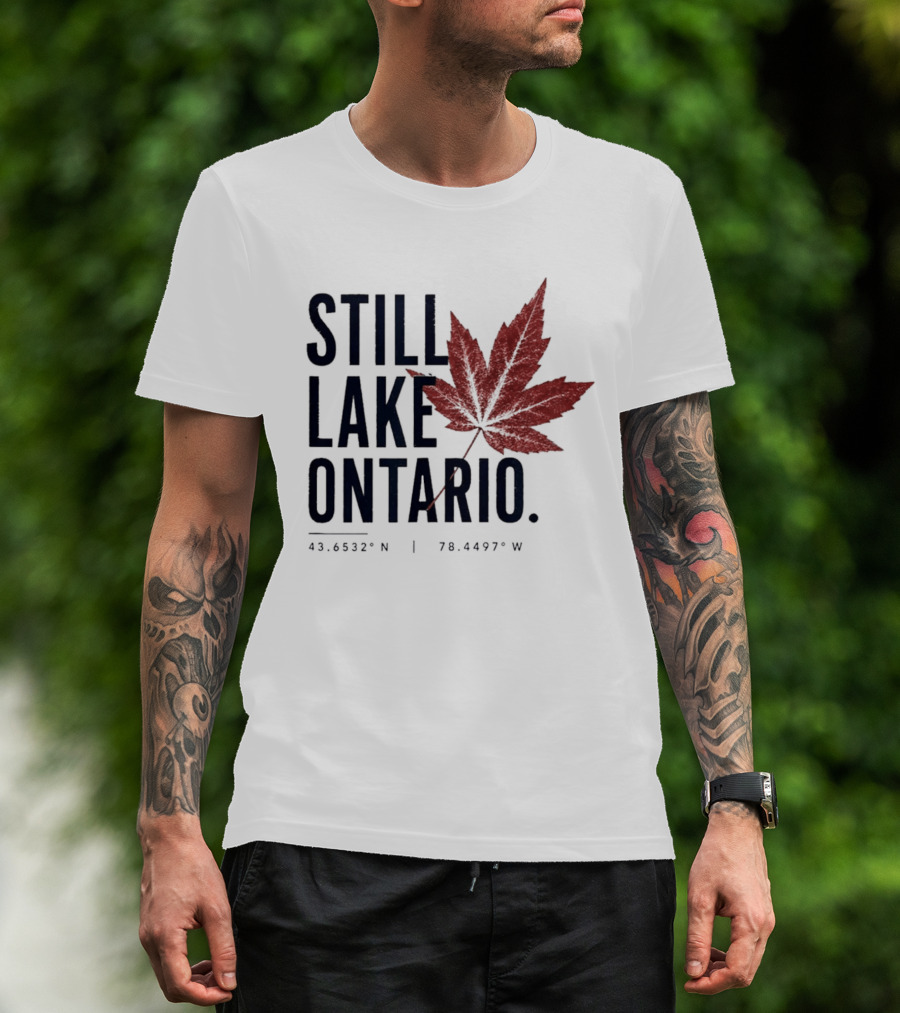 Still Lake Ontario Canada 43.6532°N 79.4497°W Maple Leaf T-Shirt