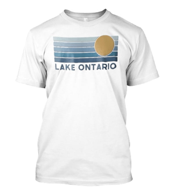 Lake Ontario Golden Sun With Five Blue Horizontal Gradient Stripes T-Shirt