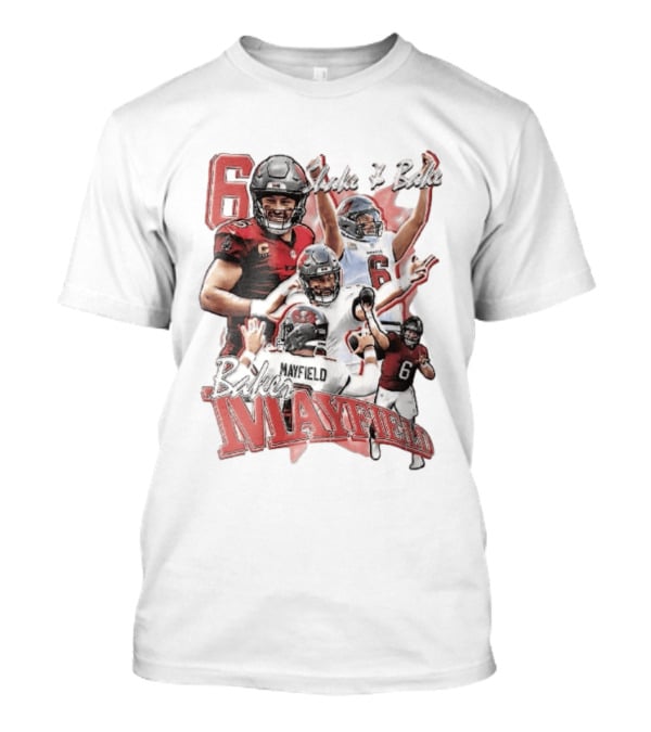 Baker Mayfield Shake And Bake Tampa Bay Buccaneers Action Collage T-Shirt