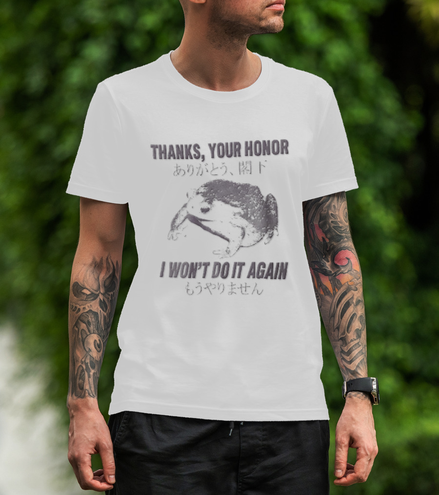 Thanks Your Honor I Wont Do It Again Sad Squishy Toad Japanese Pastel T-Shirt