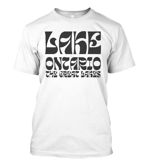 Lake Ontario The Great Lakes Retro Psychedelic Font T-Shirt