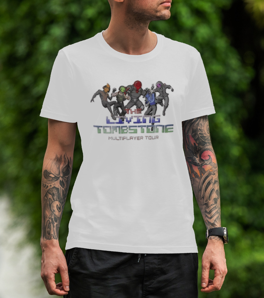 The Living Tombstone Multiplayer Tour Five Masked Cyber Characters T-Shirt