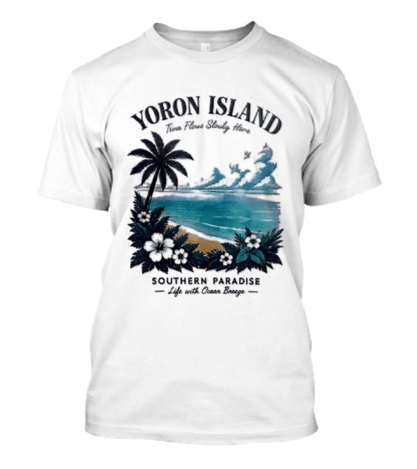 Yoron Island Southern Paradise Ocean Breeze Palm Tree Beach Hibiscus T-Shirt