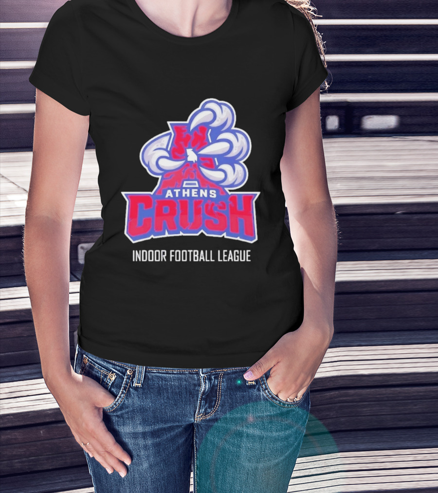 Athens Crush Indoor Football League Team Logo Cloudburst T-Shirt