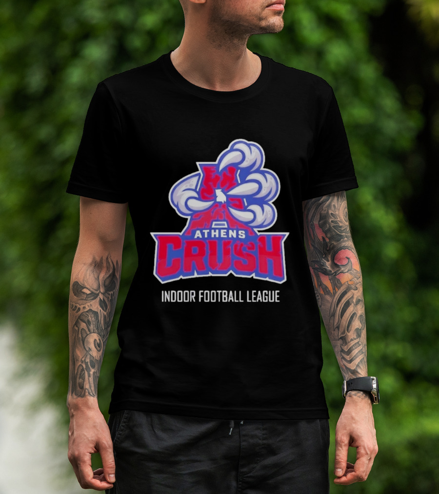 Athens Crush Indoor Football League Team Logo Cloudburst T-Shirt