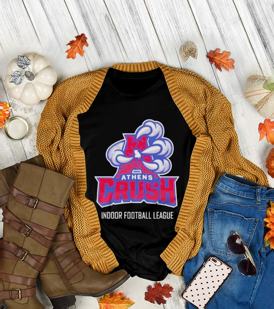 Athens Crush Indoor Football League Team Logo Cloudburst T-Shirt