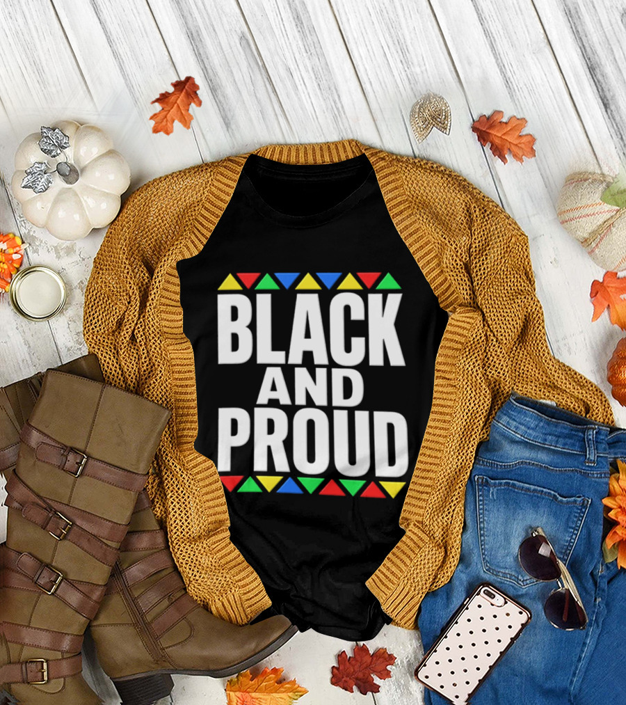 Black and Proud Tri Color African Heritage Pride T-Shirt
