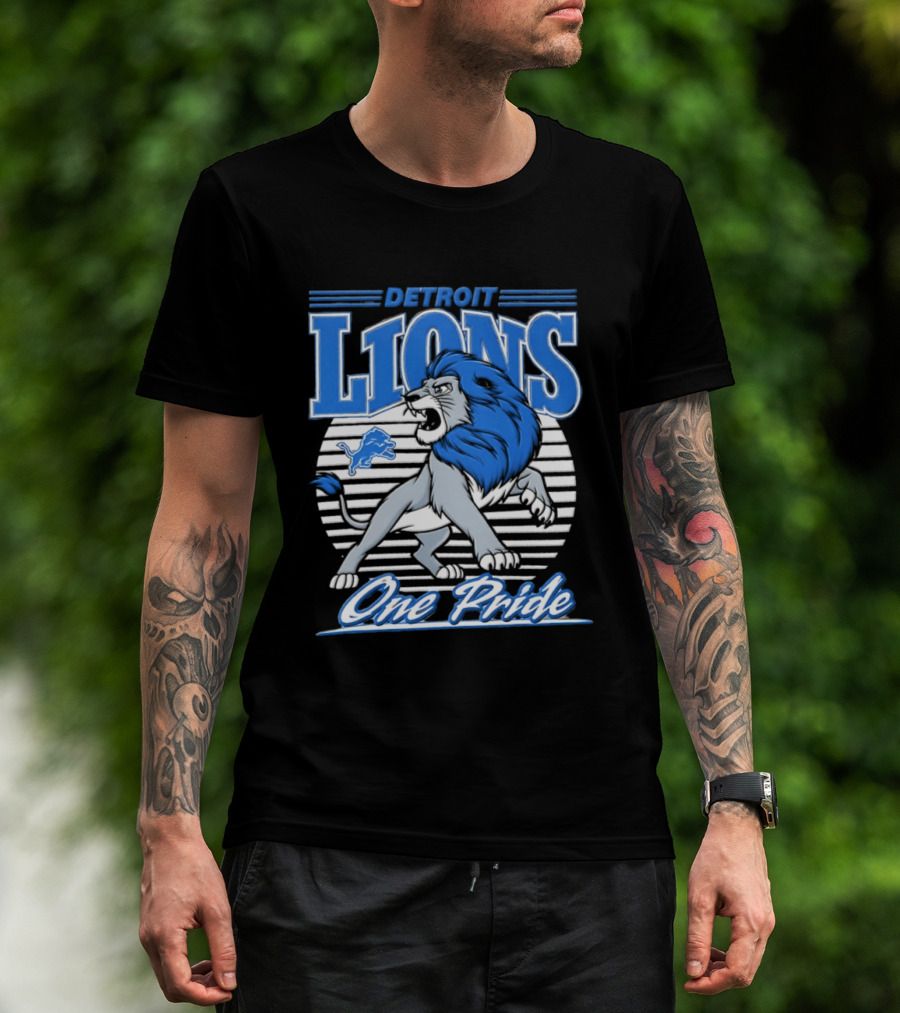 Detroit Lions One Pride Roaring Lion Fan T-Shirt