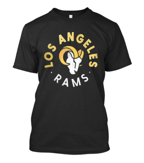 Los Angeles Rams Vintage Spiral Text And Ram Head T-Shirt