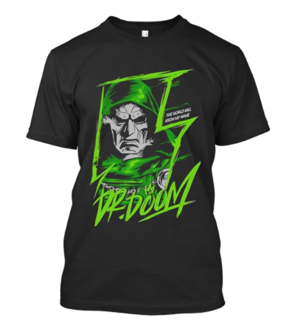 Masked Rebellion Dr Doom Comic Style Green T-Shirt