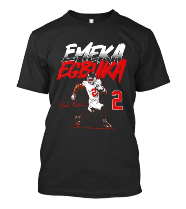 Emeka Egbuka Number 2 Tampa Bay Buccaneers Player Pose T-Shirt