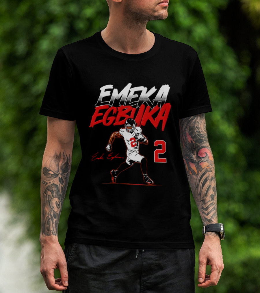 Emeka Egbuka Number 2 Tampa Bay Buccaneers Player Pose T-Shirt