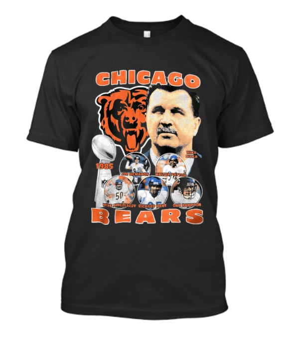 Chicago Bears 1985 Mike Ditka Jim McMahon Walter Payton Mike Singletary Richard Dent Dan Hampton T-Shirt