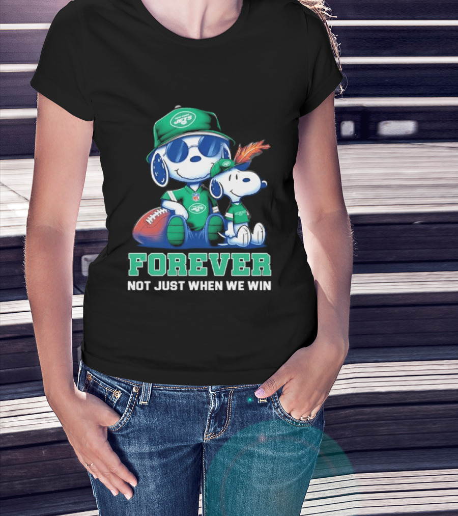 New York Jets Peanuts Snoopy Forever Not Just When We Win T-Shirt