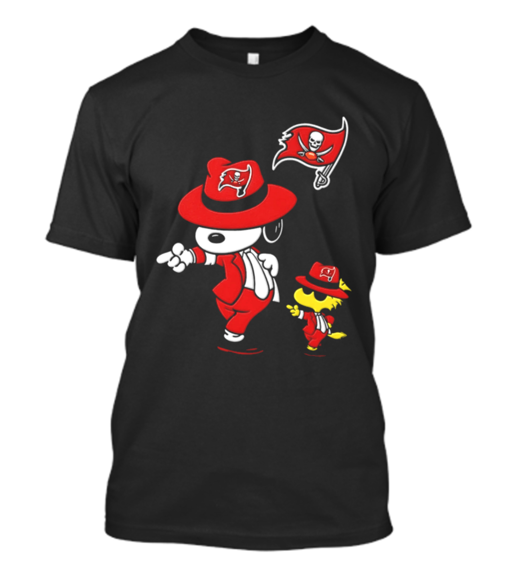 Snoopy Woodstock Tampa Bay Buccaneers Pirate Flag Dance T-Shirt