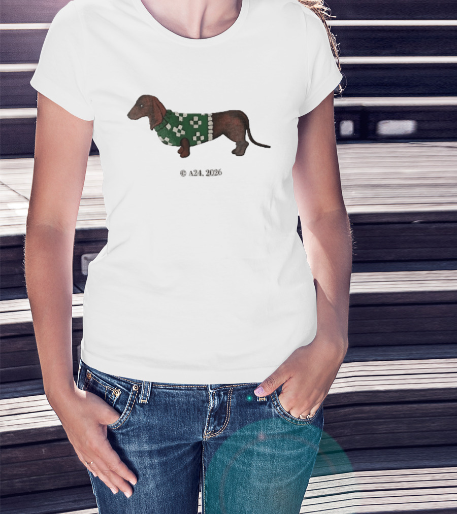 A24 2026 Dachshund Dog Green T-Shirt