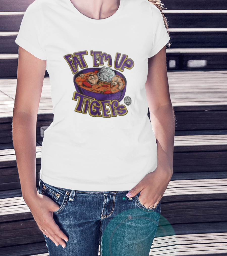 LSU Tigers Eat 'Em Up Jambalaya Purple Bowl Sports T-Shirt