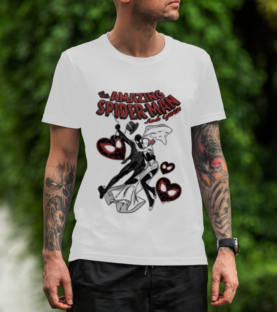 The Amazing Spider Man Loves Gwen Miles Morales Spider Man Gwen Stacy T-Shirt