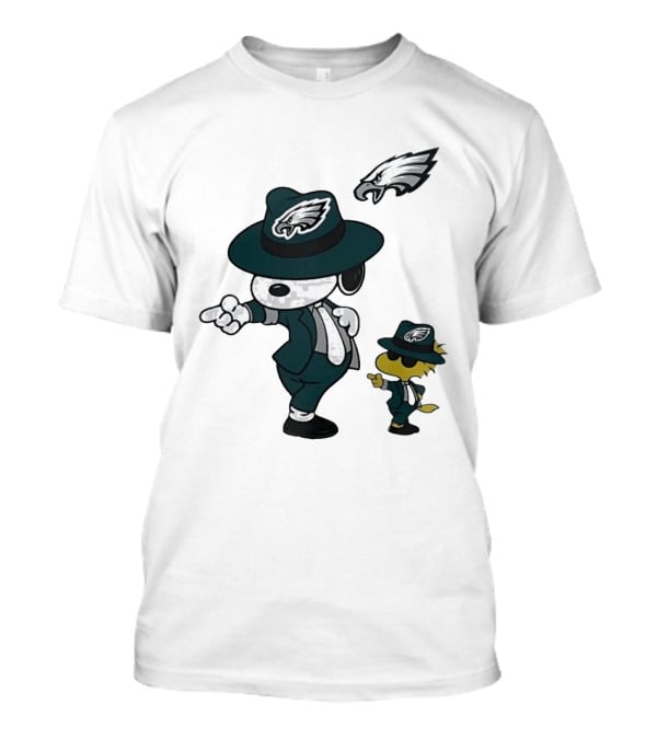 Philadelphia Eagles X Snoopy Woodstock Dance Pop Rock Hat Suit Football Team T-Shirt