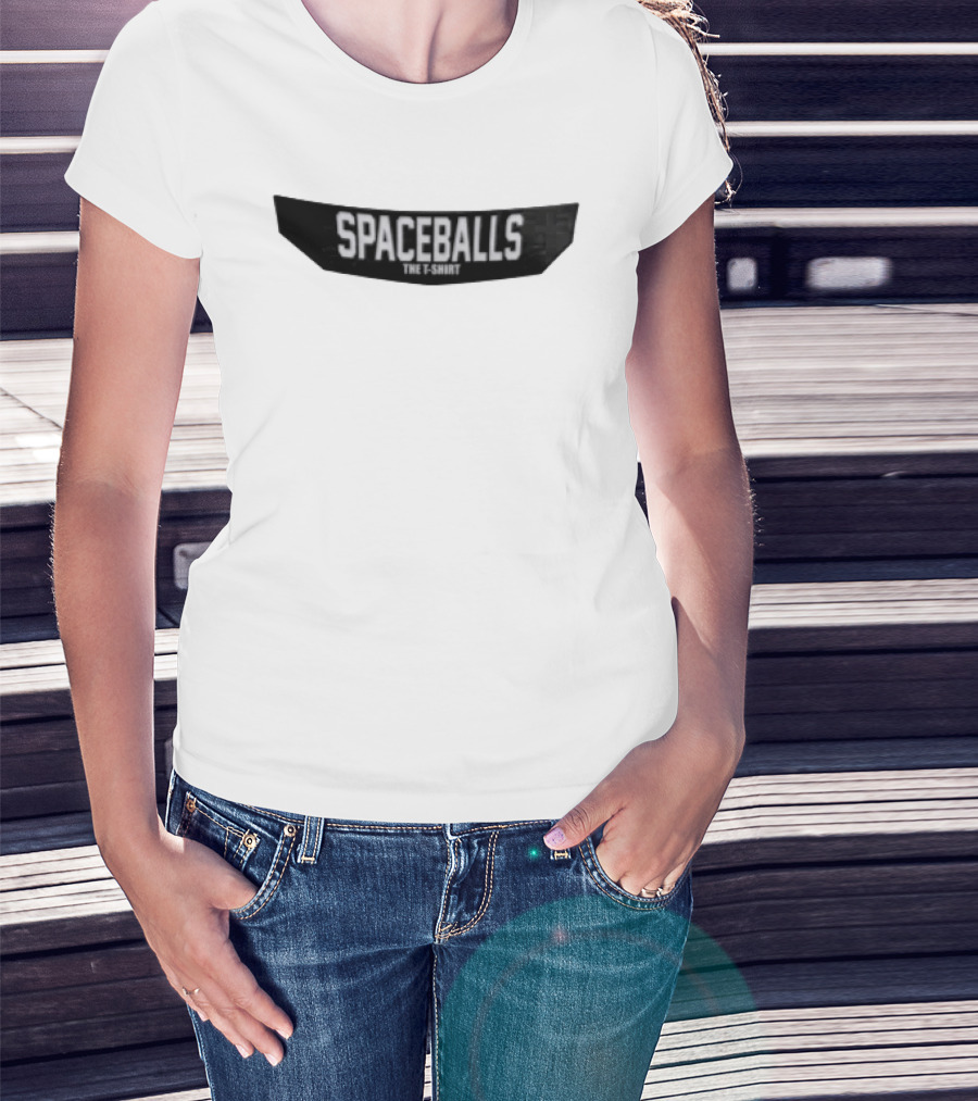 Spaceballs The Geometric Black Banner Block Lettering T-Shirt