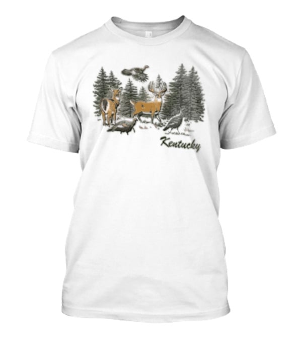 The Deer Turkey Season Forest Hunting Scene T-Shirt