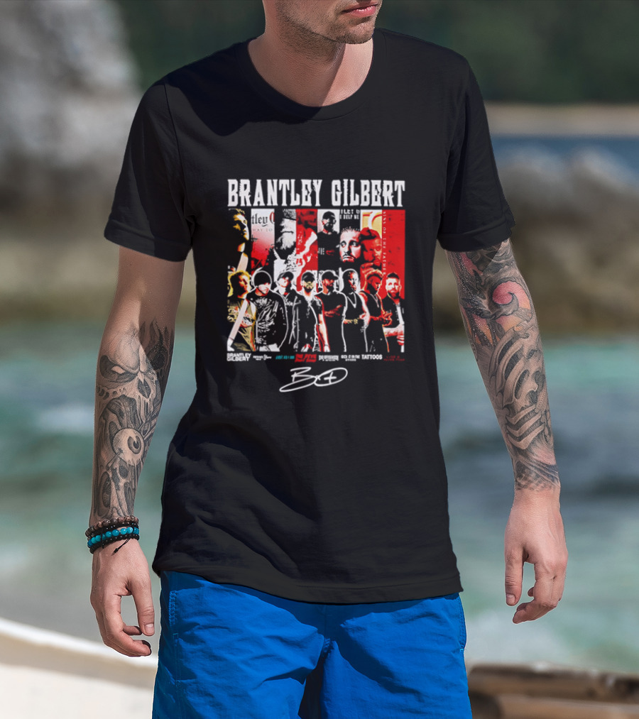 Brantley Gilbert Live Tour Band Sins Of The Father The Devil Don't Sleep Signature T-Shirt