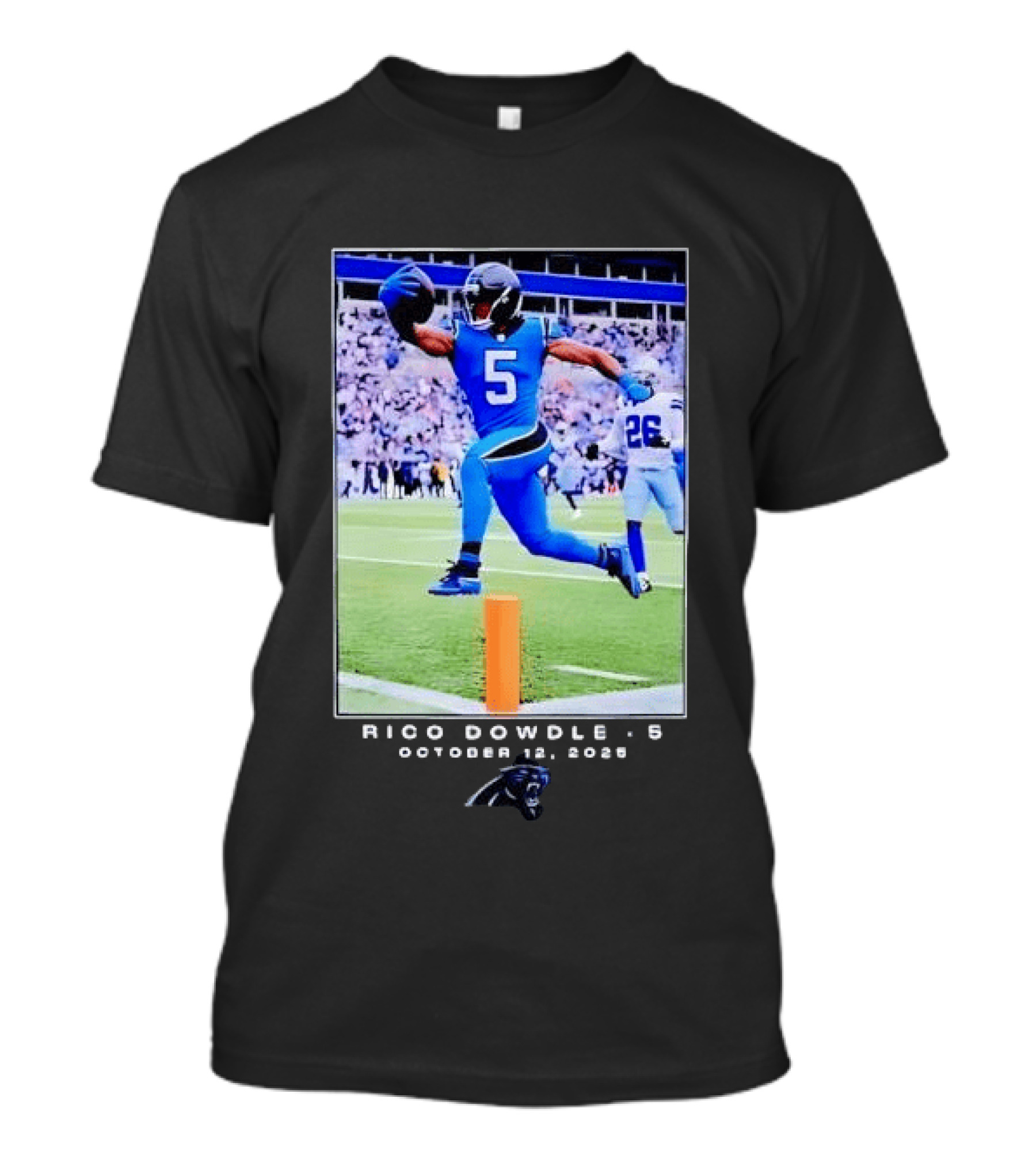 Carolina Panthers Rico Dowdle 5 Touchdown October 12 2025 T-Shirt